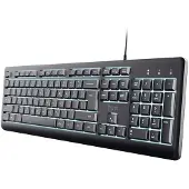 Trust Primo Beleuchtete, Volle Größe (100%), Kabelgebunden, USB, QWERTY, Schwarz