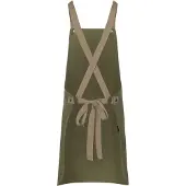 Karlowsky Latzschürze Urban-Look mit Kreuzbändern und Tasche