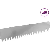 vidaXL Raseneinfassung 10 pcs 103 x 20 cm Stahl Silber