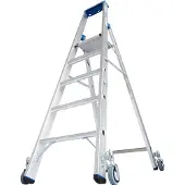Krause Alu-Stufenstehleiter, fahrbar, 6 Stufen