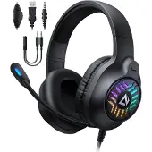 Aukey GH-X1 RGB-Gaming-Headset mit Stereo-Sound 50-MM-Treiber Mikrofon mit Geräuschunterdrückung