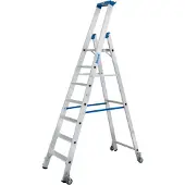 Krause Alu-Stufenstehleiter, fahrbar, 7 Stufen