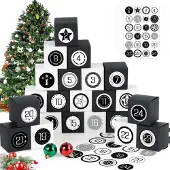 Sonstiges Adventskalender zum Befüllen 24 Schachteln DIY Geschenkboxen Schwarz-Weiß-Box
