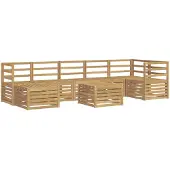 vidaXL Outdoor-Sofagarnitur 8 Stk. Weiß Massivholz Akazie