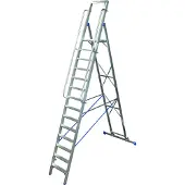 Krause Stufenstehleiter, mit großer Plattform, Aluminium, mit 14 Stufen