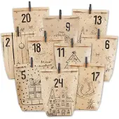 Sonstiges Adventskalender Selbstbefüllbar Kraftpapiertüten Weihnachtsmotiv