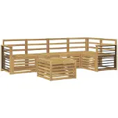 vidaXL Outdoor-Sofagarnitur 6 Stk. Weiß Massivholz Akazie