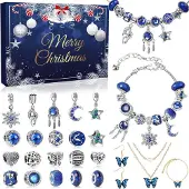 Sonstiges Adventskalender Schmuck Blau 2024 Mädchen Frauen DIY 24 Türchen