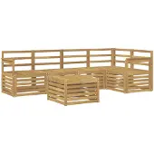 vidaXL Outdoor-Sofagarnitur 6 Stk. Weiß Massivholz Akazie