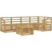 vidaXL Outdoor-Sofagarnitur 6 Stk. Weiß Massivholz Akazie