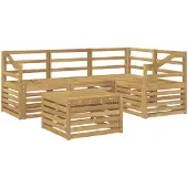 vidaXL Outdoor-Sofagarnitur 5 stk. Weiß Massivholz Akazie