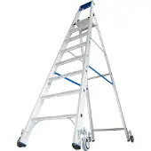 Krause Alu-Stufenstehleiter, fahrbar, 8 Stufen