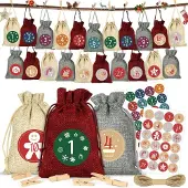 Sonstiges Adventskalender Stoffbeutel DIY Bastelset mit Zahlenaufklebern