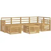 vidaXL Outdoor-Sofagarnitur 7 Stk. Weiß Polyester