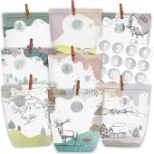 Sonstiges Adventskalender Tüten zum Befüllen 24 Weihnachtskalender Papiertüten Grün