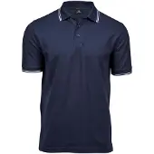 Tee Jays Herren Poloshirt, gestreift BC4042 (M) (Marineblau/Weiß)