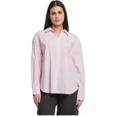 Urban Classics Damen Oversized gestreifte Bluse Softpink/Weiß M