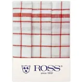 Ross 3er Pack Halbleinen-Geschirrtücher Karo 50x70 cm | rot - rot