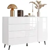 Lookway SIDEBOARDS AURA II mit LED-Beleuchtung PUSH OPEN Beinfarbe – Schwarz