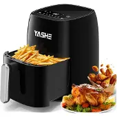 YASHE 4, 2L Heißluftfritteuse mit LED-Touchscreen, 1500W Airfryer mit 6 Programmen, Rot