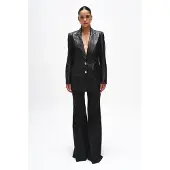 BENU Damen Schwarzer Lederblazer