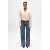 BENU Damen Kurzer Buttergelber Blazer