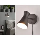 Meine Wunschleuchte LED Wandstrahler mit Stecker, Schalter & Kabel, Wandleuchten innen, Schwarz 16cm