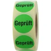 Böttcher-AG Hinweisetiketten Geprüft, Ø 30 mm, selbstklebend, 1.000 Stück