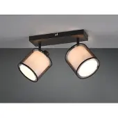 Meine Wunschleuchte LED Deckenstrahler 2-flammig Stoffschirme Schwarz/Weiß Schlafzimmer & Wohnzimmer