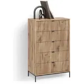 Livinity KOMMODE Aterno Viking Oak 76 x 120 cm mit 5 Schubladen