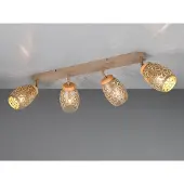 Meine Wunschleuchte LED Deckenstrahler 4-flammig ausgefallene Deckenleuchte Flurlampe Coffee, B:74cm