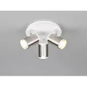 Meine Wunschleuchte LED Deckenstrahler mehrflammig Weiß / Silber 3 Spots schwenkbar, rund Ø 30cm