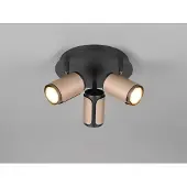 Meine Wunschleuchte LED Deckenstrahler 3-flammig Metall Schwarz / Coffee Spots schwenkbar, Ø 30cm