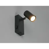 Meine Wunschleuchte LED Wandstrahler Schwarz mit Schalter, Spot schwenkbar, Schlafzimmer Wohnzimmer