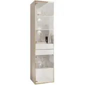 Lookway VITRINE AURORA in Weiß hochglanz mit LED-Beleuchtung mit Fuße