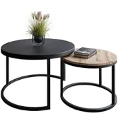 Lookway Runder Couchtisch CIRI MIX SLIM 2in1