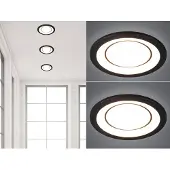 Meine Wunschleuchte LED Decken Einbauleuchten Set Schwarz Einbaustrahler Ø 14,8cm Flurbeleuchtung