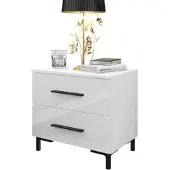Lookway NACHTTISCH LINA mit Beinen, Hochglanz, LED