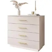 Lookway KOMMODE LINA KASCHMIR 95 cm mit LED-Beleuchtung Griffe Goldmatt