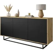 Lookway KOMMODE SANAYI II Eiche Artisan/Schwarz auf schwarzem Gestell