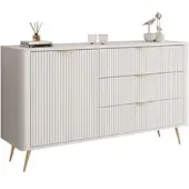 Lookway SIDEBOARD SCARLETT 138 1D3S MIT SCHUBLADEN BEIGE + GOLD