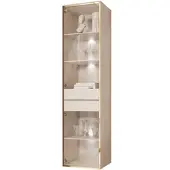 Lookway VITRINE AURORA in Kaschmir mit LED-Beleuchtung mit Fuße