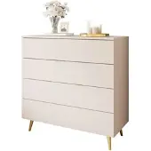 Lookway KOMMODE AURA KASCHMIR 4S mit Schubladen Goldene Beine