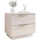 Lookway NACHTKOMMODE LINA KASCHMIR 2S LED auf Sockel goldener Chromgriff