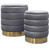 Lookway POUF-SET MIRELLE gepolstert grau