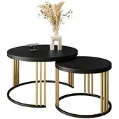 Lookway Runder Couchtisch 2in1 LORI MIX matt schwarz