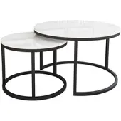 Lookway Runder Couchtisch CIRI 2in1 Hochglanz