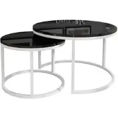 Lookway Runder Couchtisch CIRI 2in1 Hochglanz