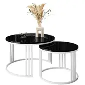 Lookway Runder Couchtisch 2in1 LORI Hochglanz