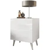 Lookway NACHTTISCH AURA LUX PUSH OPEN auf Beinen – Beinfarbe: Chrom